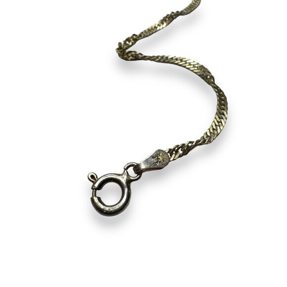 Sterling Silver 7" Italian Twist Chain Bracelet - Picture 2 of 9